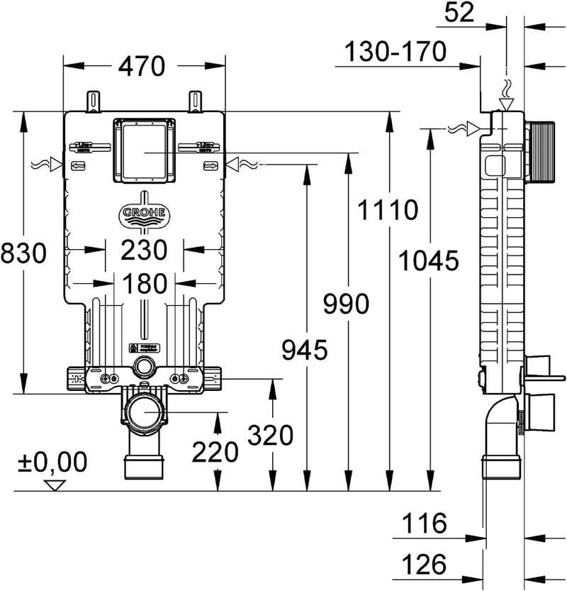 GROHE Uniset WC 38643001, Silber