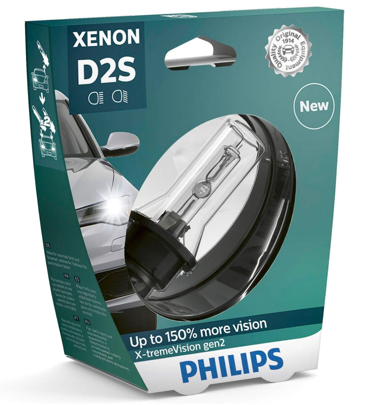 Philips 85122XV2S1 Xenon-Scheinwerferlampe X-tremeVision D2S Gen2, Einzelblister D2S Single, D2S Sin