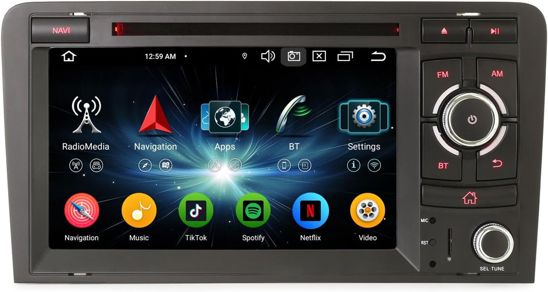 Erisin 7 Zoll 8-Kern 4GB+64GB Android 14 Autoradio Bluetooth mit CD Player Für Audi A3 (2003-2011) S