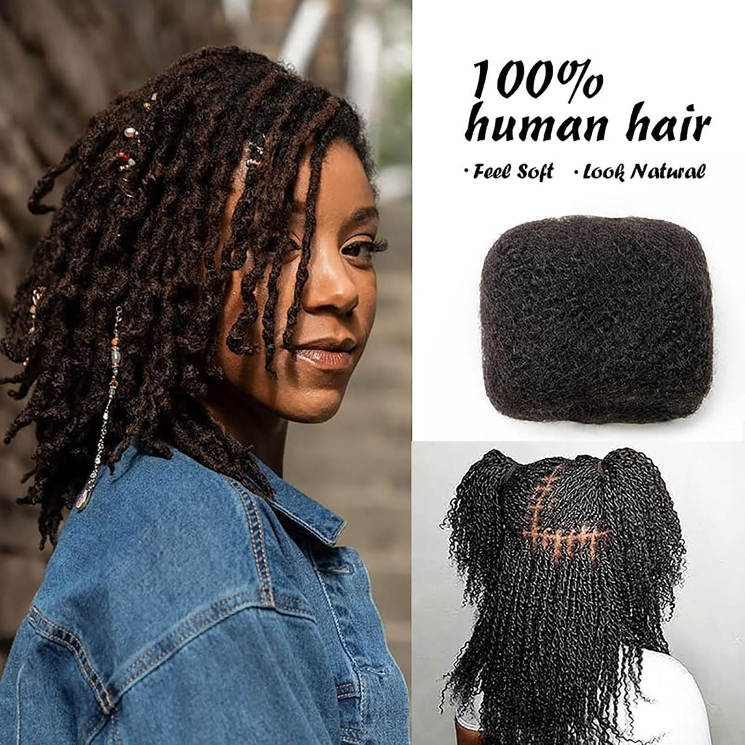 Huarisi Afro Kinky Bulk Human Hair Extensions Schwarz für Dreadlocks Mini Twist Braids Sister Locs u