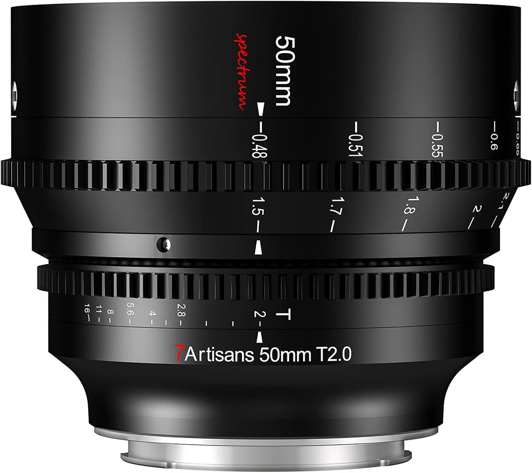 7artisans 50 mm T2.0 grosse Blende, Vollformat-Objektiv, L-Mount, manueller Fokus, geringe Verzerrun