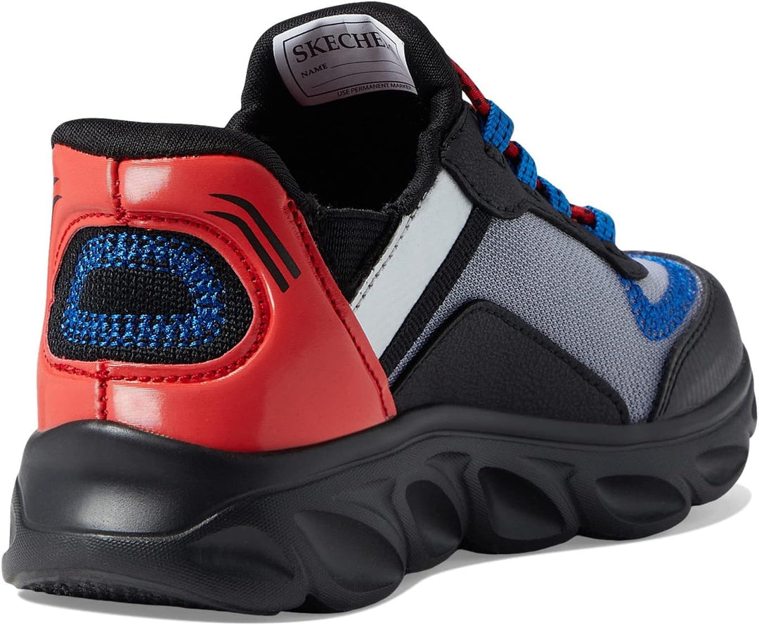 Skechers Jungen Flex Glide Sneaker 31 EU Black Gray Synthetic Multi Trim, 31 EU Black Gray Synthetic