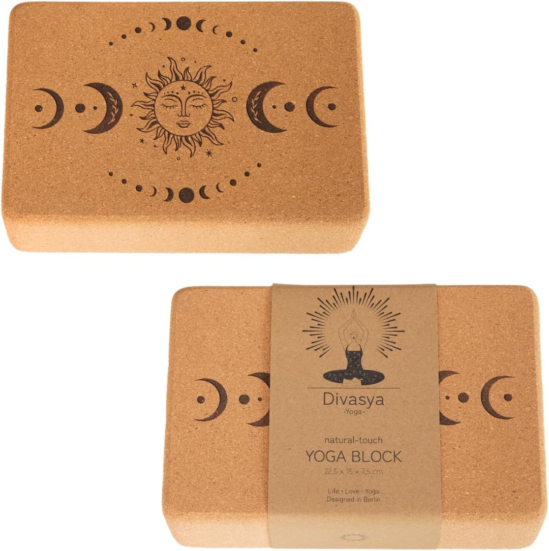 Yoga Blöcke aus Kork | 2er Set | 22,5 x 15 x 7,5 cm | abgerundete Kanten | rutschfest & robust | Yog