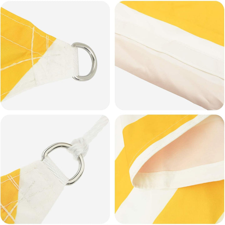vidaXL Sonnensegel Gelb und Weiss 4,5 x 2 m 100% Polyester Oxford, Outdoor Schatten, UV-beständig, r