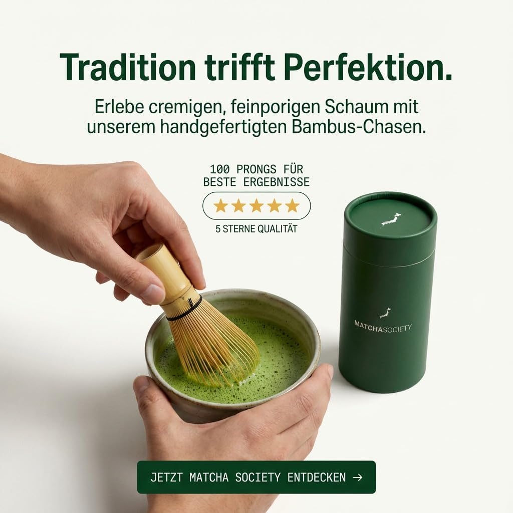Premium Bambus Chasen – Handgefertigter Matcha Besen mit 100 Prongs