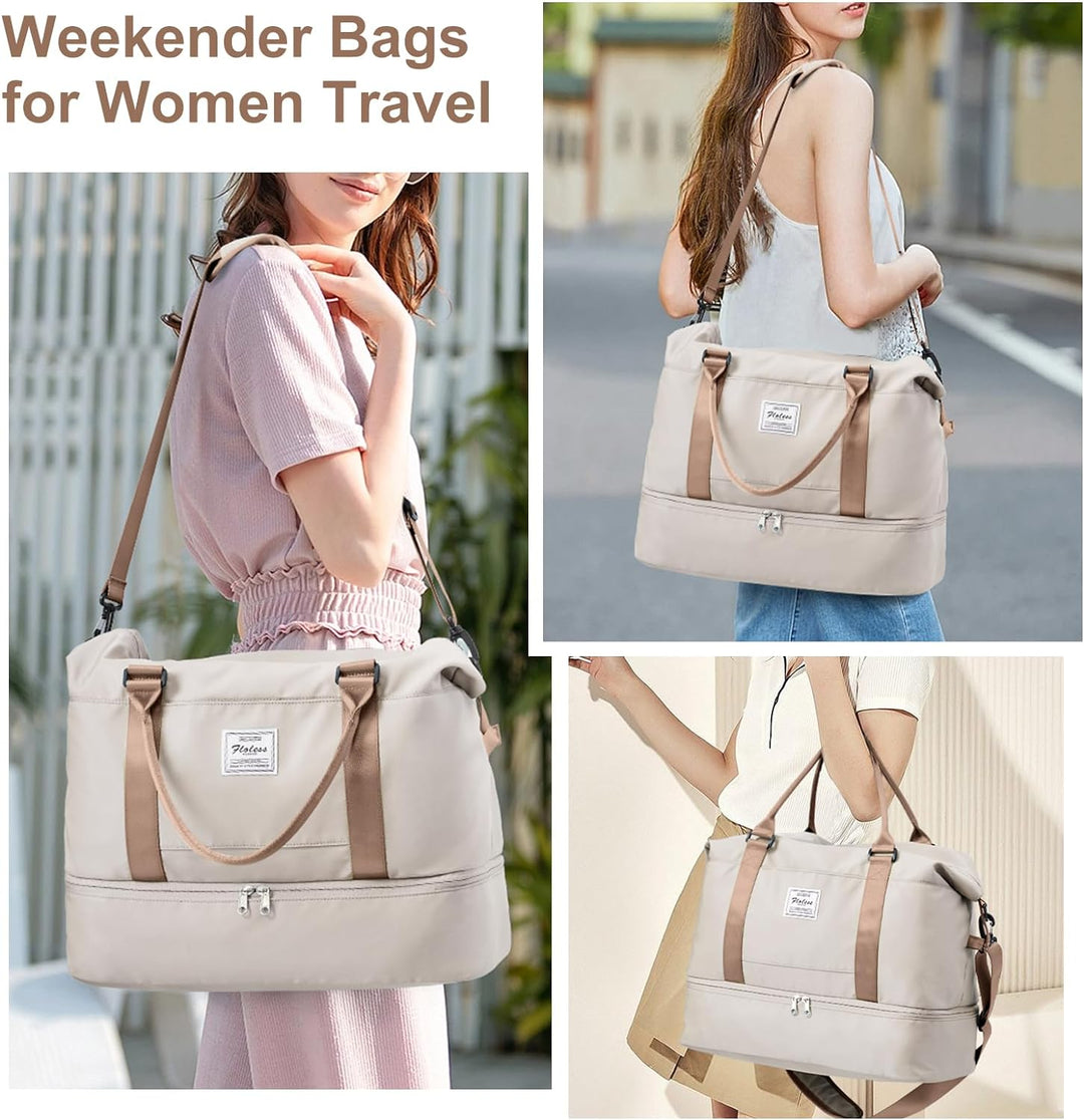 Reisetasche Damen Handgepäck Tasche Sporttasche mit Kulturbeutel Weekender Bag Schwimmtasche Wasserd