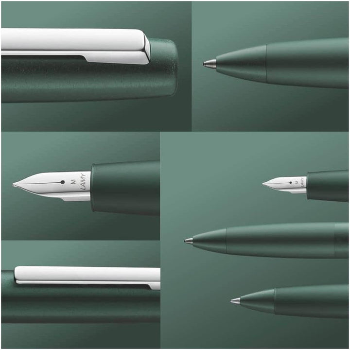 LAMY aion Tintenroller 377 – Rollpen aus nahtlos tiefgezogenem Aluminium in der Farbe Dunkelgrün mit