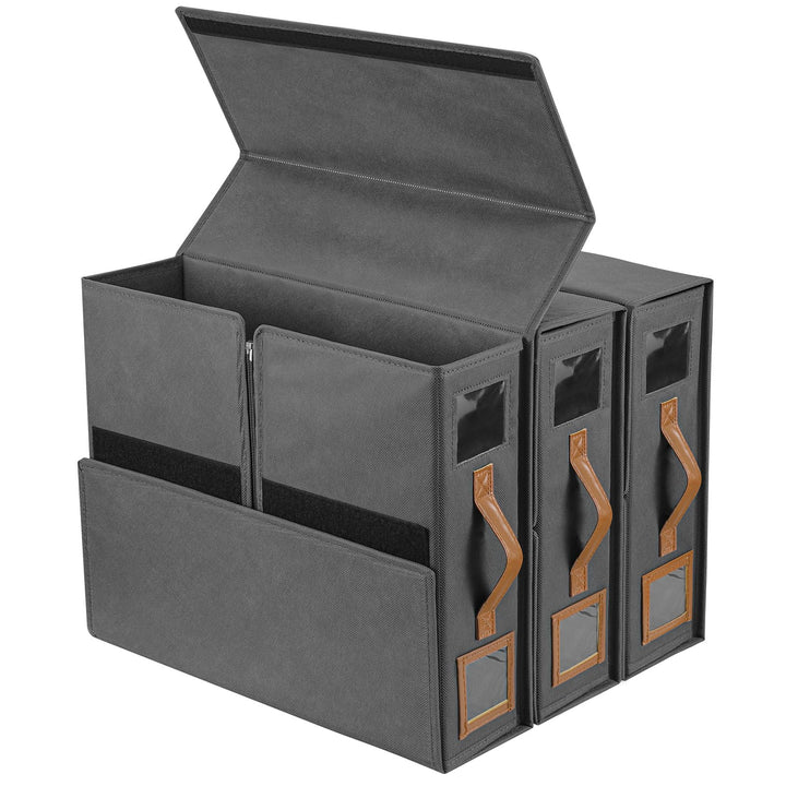 JIZZU 3 Stück Bettwäsche Aufbewahrung Organizer, 38 x 32 x 11,5 cm Unterbett Aufbewahrungsbox, Faltb
