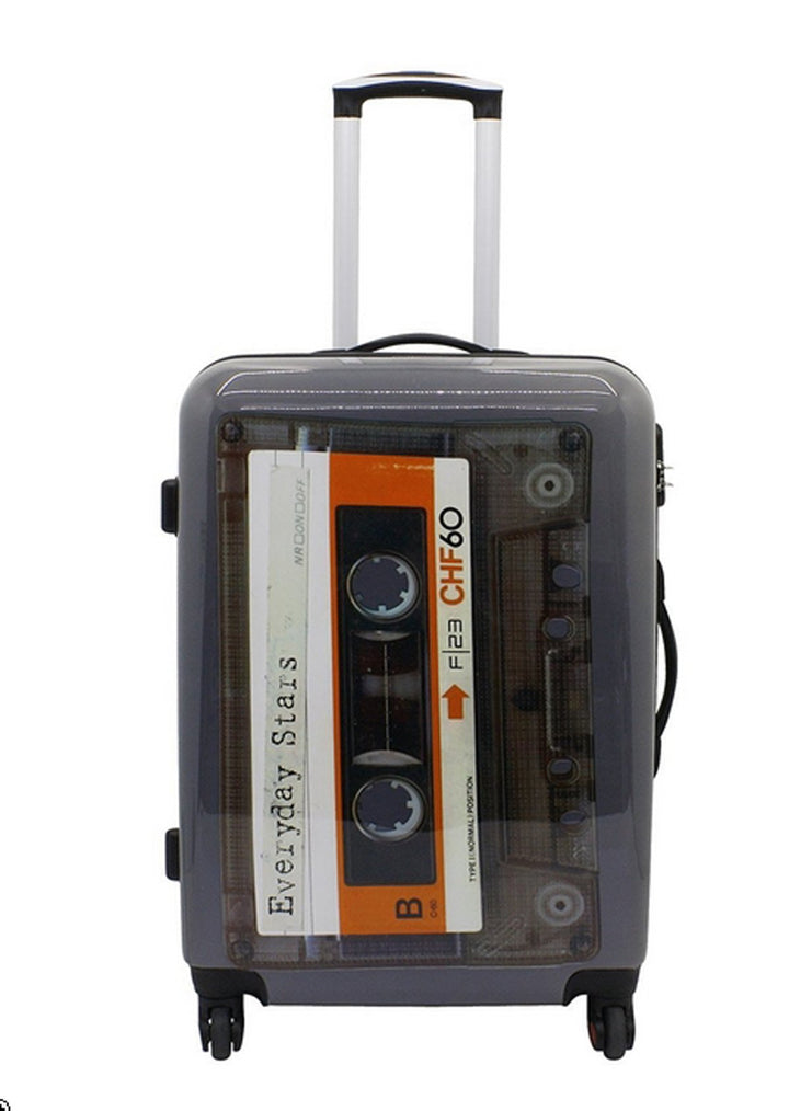 Bowatex Koffer Reise Trolley Bordgepäck Kassette Tape Hartschale Klein 55 cm