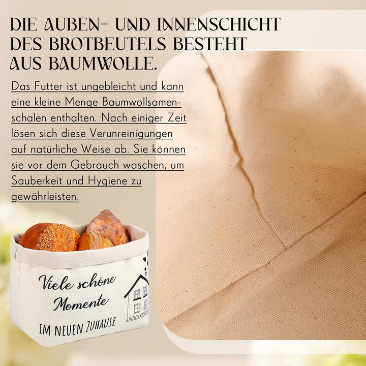 Sinmoe Geschenkidee zum Einzug Brotkorb Schneidebrett mit Glückwunschkarte zum Einzug Einzugsgeschen