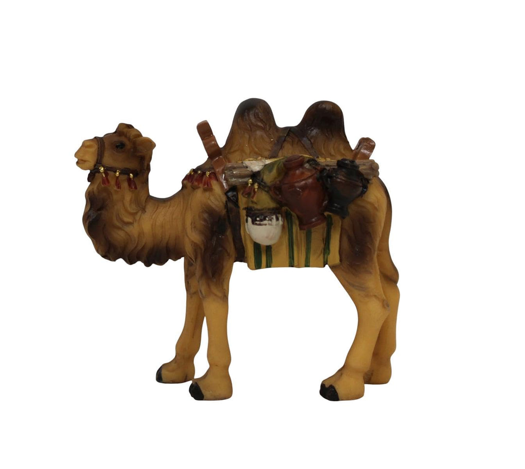 ZICOM Krippenfigur Miniaturfigur Kamel mit Gepäck Höhe 7cm handbemalt Polyresin, Modellbau Puppenhau