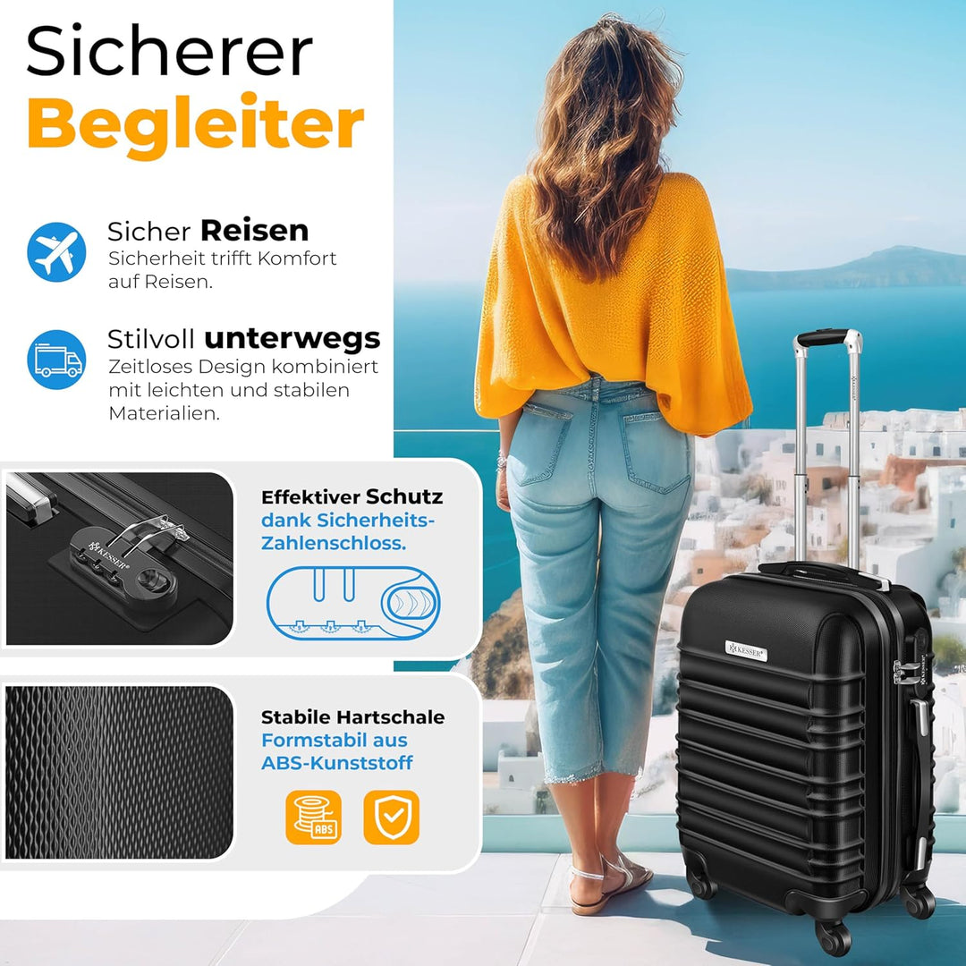 KESSER® 3tlg. Hartschalenkofferset Hartschalenkoffer Reisekoffer Set Reisekofferset Trolley Koffer I