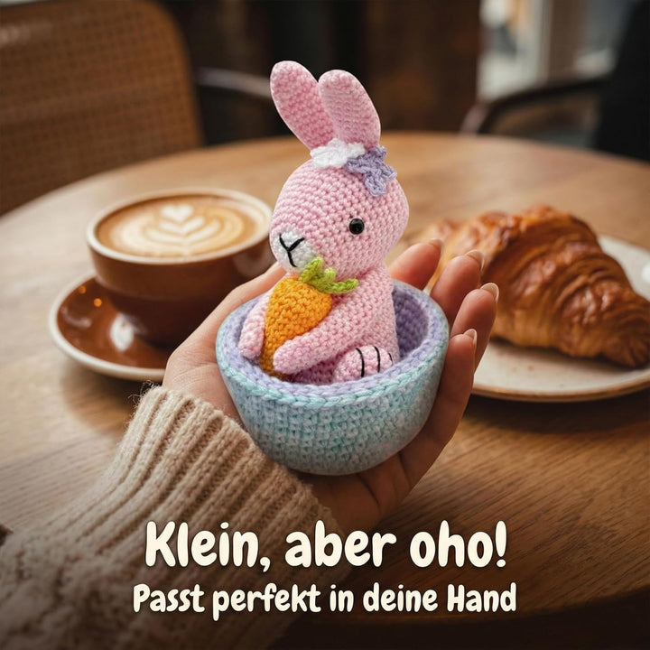 Hoypeyfiy Anfänger-Häkelset für Ostereier und Karotten, Komplettes Amigurumi-Set mit Schritt-für-Sch