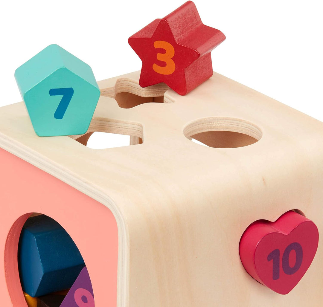 Battat – Zählen & Sortieren Würfel – Formensortierspiel für Kleinkinder, Kinder – Lernwürfel aus Hol