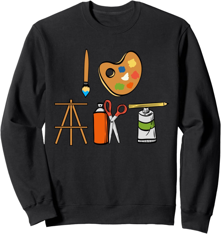 I Love Art Fun Art Kunsthandwerk Sweatshirt