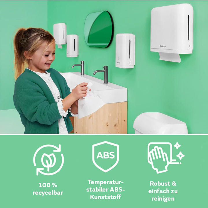 Satino by WEPA Centerfeed Handtuchrollen Spender Plus - 331000 - CF1 kompatibel - weiss - Innenrolle