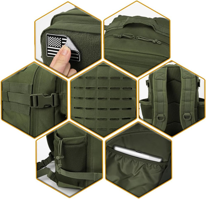 QT&QY Taktischer MilitäR Rucksack Herren Gross 25l/35l/45L Bundeswehr Rucksack 3 Tage Molle Armee Ru