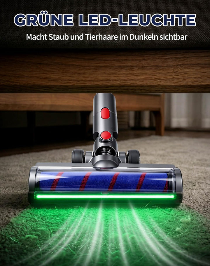 Bürste mit Softwalze für Dyson V7 V8 V10 V11 V15 Staubsauger LED Bodenbürste mit Stauberkennung Soft