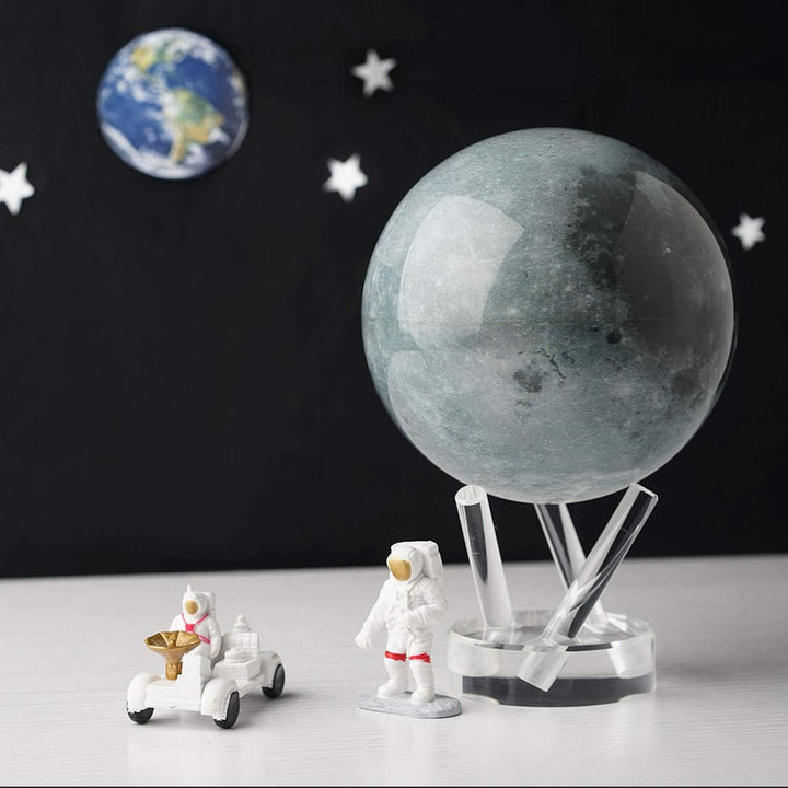 MOVA Globus Weltraumserie Mond 6" mit Sockel, solarbetriebener rotierender Globus, einzigartiges Ges