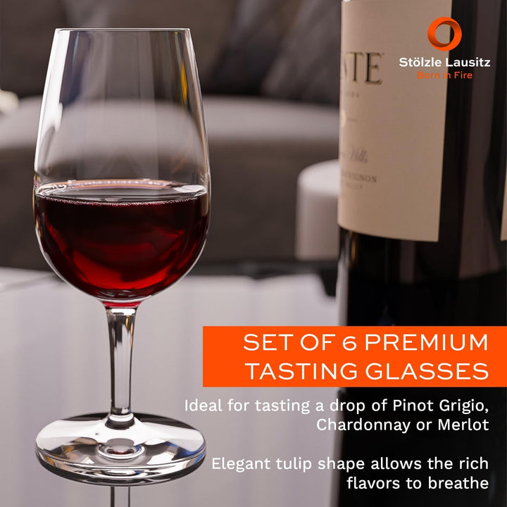Stölzle Lausitz I.N.A.O. Tasting Gläser/Weingläser 6er Set/Weingläser Kristallglas/Kelch Weinglas/ho