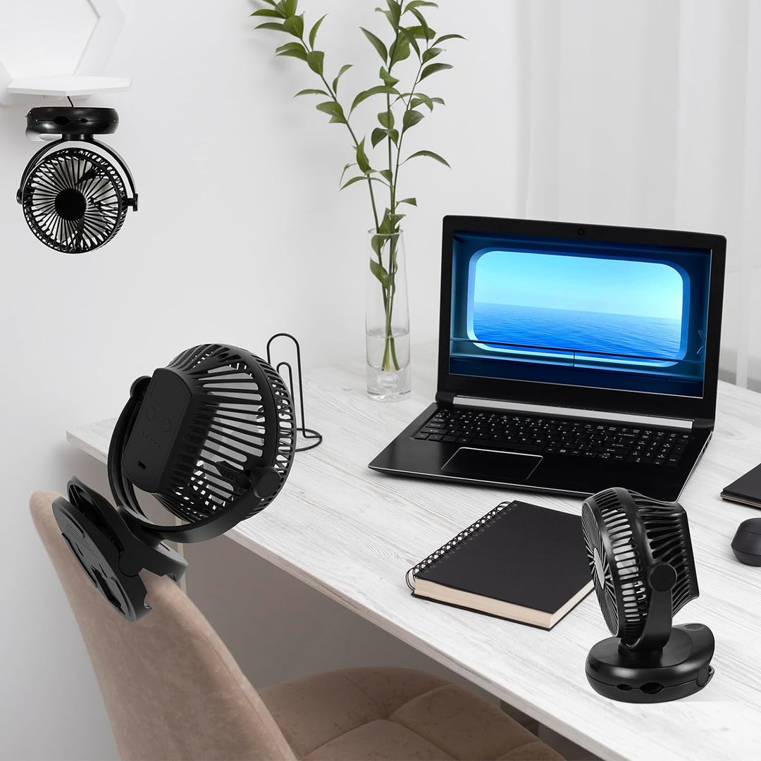 Mursche Tischventilator 10000mAh Akku Tisch Ventilator - Leise Clip Fan Kleiner USB Ventilator Tragb