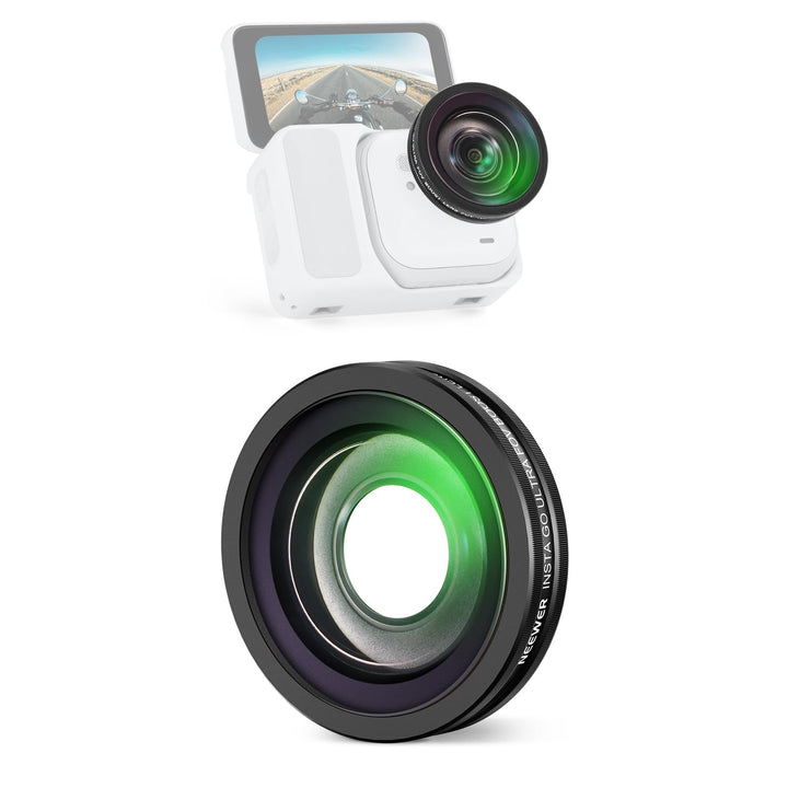 NEEWER Weitwinkelobjektiv kompatibel mit Insta360 GO Ultra, 185° FOV, mehrfachvergütetes HD Optische