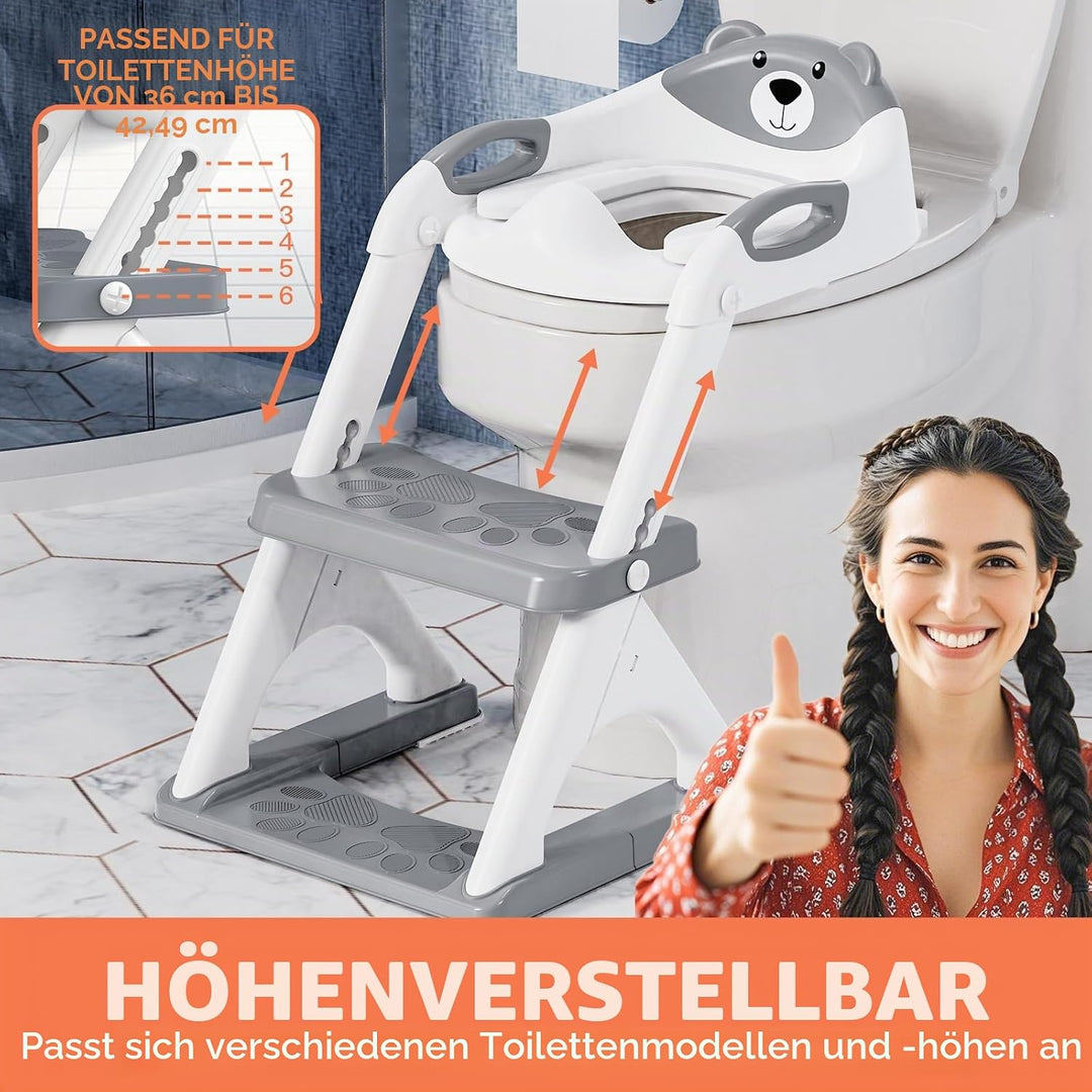 SKYROKU Toilettensitz 2 in 1 Toiletten Aufsatz für Kinder 2-7 Jahre Upgraded Stabil bis 90kg PP(BPA-