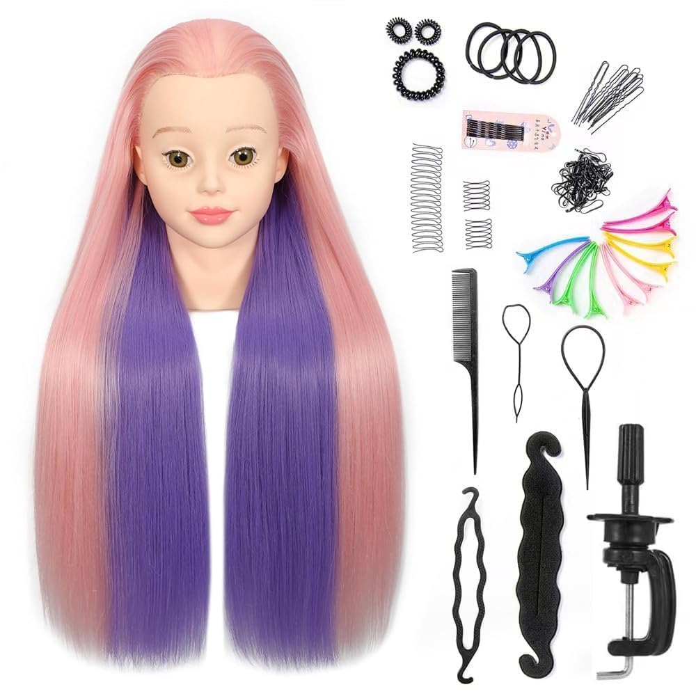 Mannequin-Kopf, 66 - 71 cm, Haarstyling, Training, Manikin, Kosmetologie, Puppenkopf, Kunstfaser, mi
