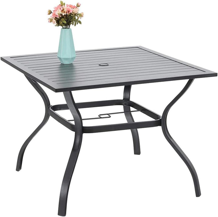 PHIVILLA Gartentisch und Stühle 4er Set Terrassentisch Stühle Metall Outdoor Bistro Gartenmöbel Sets