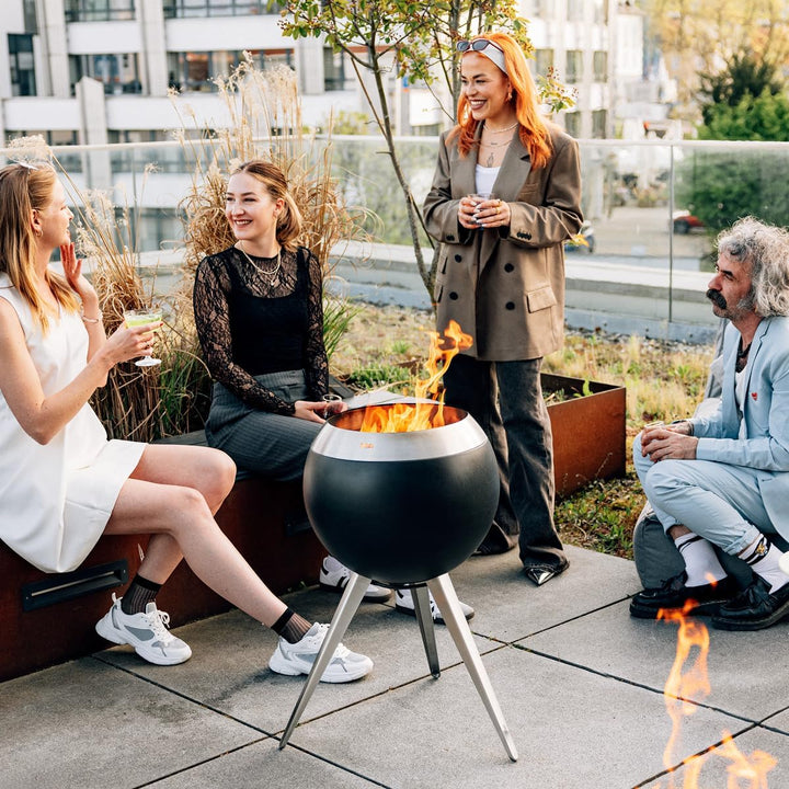 höfats - Moon hoher Fuss - Standfuss aus Edelstahl für erhöhten Stand - Zubehör für Moon Feuerkorb -