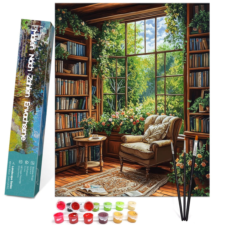 Bougimal Malen Nach Zahlen Erwachsene Landschaft Ohen Rahmen inklusive Pinsel und Acrylfarben - 40 x