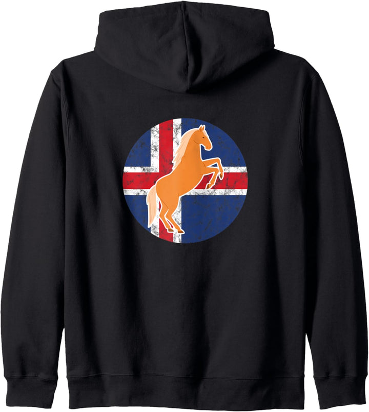 Islandpferd Isländer Island Pony Pferd Reiten Retro Vintage Kapuzenjacke
