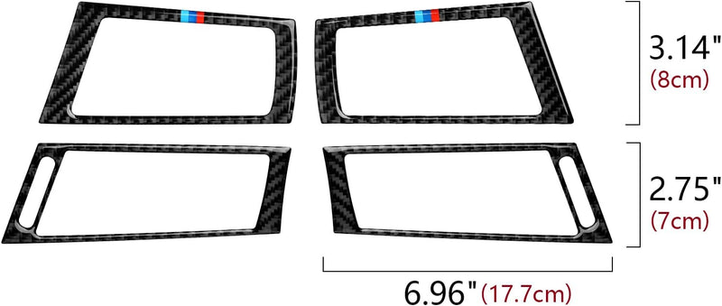 4PCS Auto AC Aufkleber Klimaanlage Abziehbild Kohlefaser Trim passen Kompatibel mit X5 E70 X6 E71 20