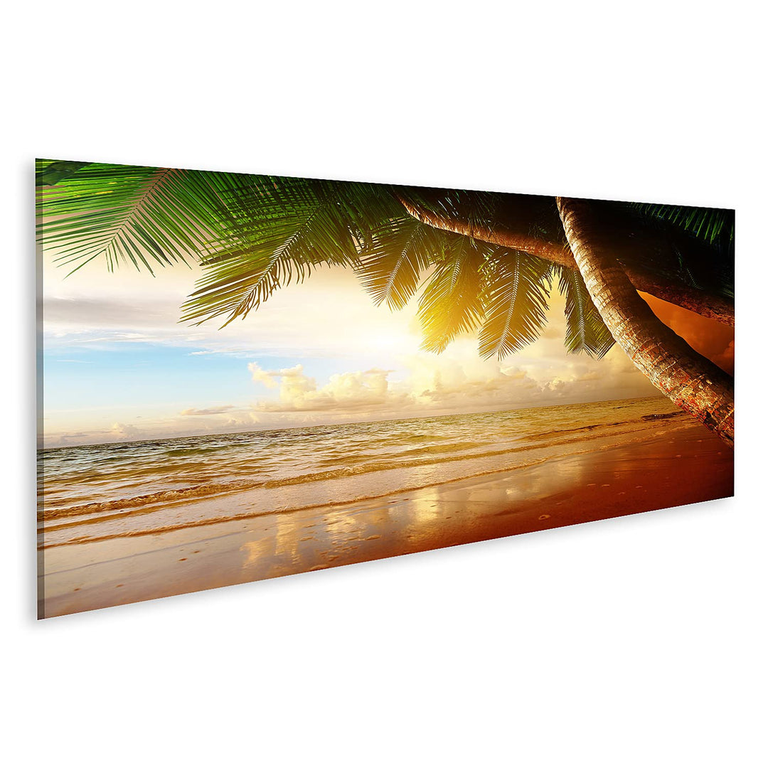 islandburner Bild auf Leinwand Sonnenaufgang Am Strand Der Karibik Bilder Wandbilder Poster Leinwand