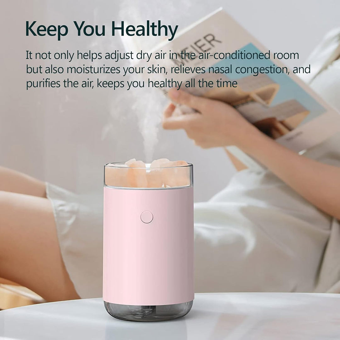 Irishom Luftbefeuchter Aroma Diffuser Salzstein Lampe 260ml USB Salzkristalllampe Duftöldiffuser mit