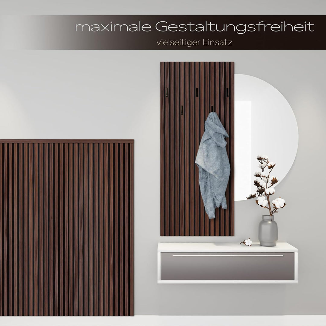 HEXIM Akustikpaneele 4 Stück 138,5x60cm Holz Comfort - flexible Holzpaneele Platten Lamellenwand Hol