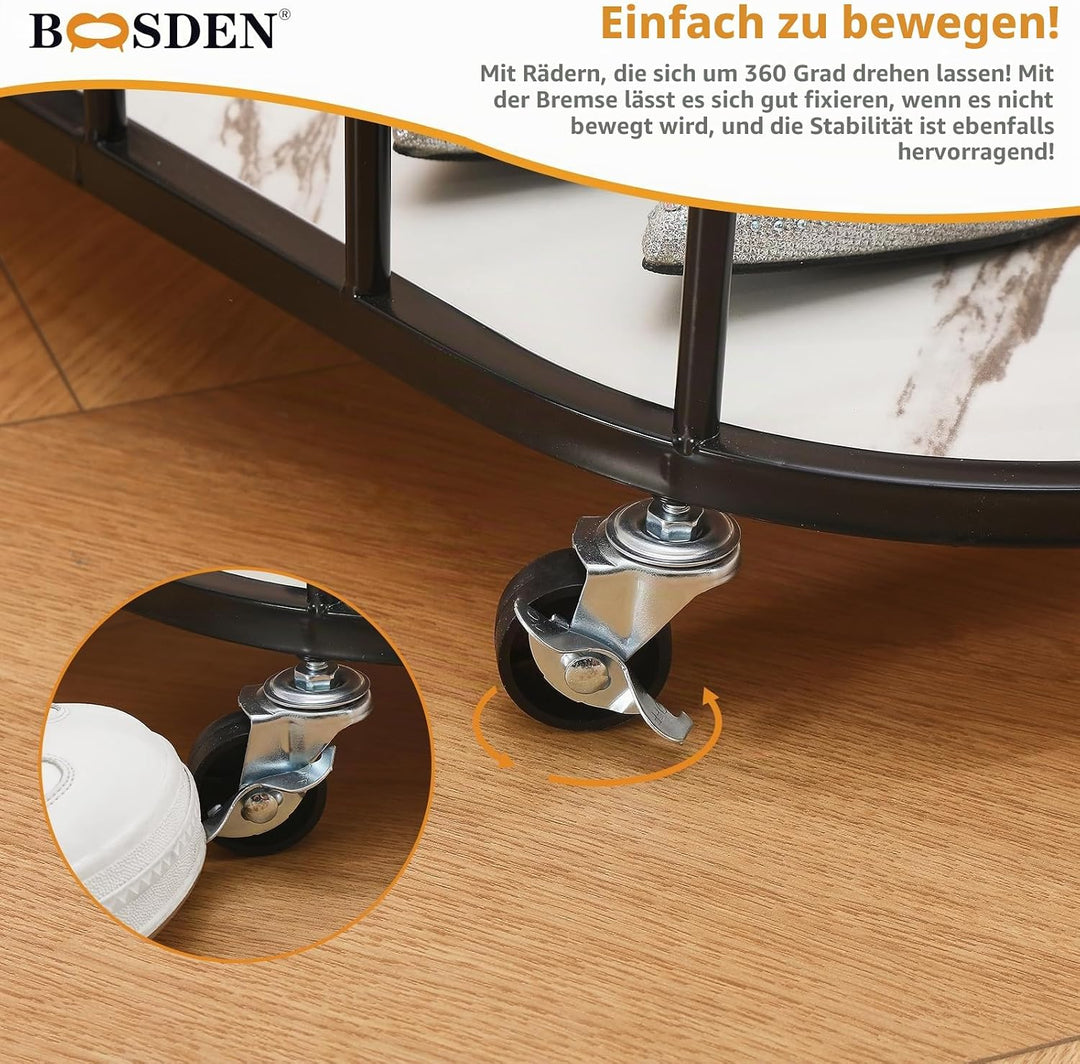 BOOSDEN Kleiderständer mit einem Querträger und Rollen, Metall-Kleiderständer, Mobile Kleiderstange