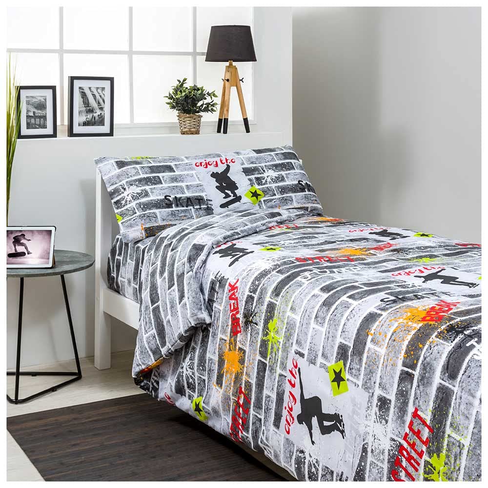 Cotton ARTean Bettbezug für Kinder/Jugendliche, wendbar, für Betten von 90 x 190/200 cm + 1 Kissenbe