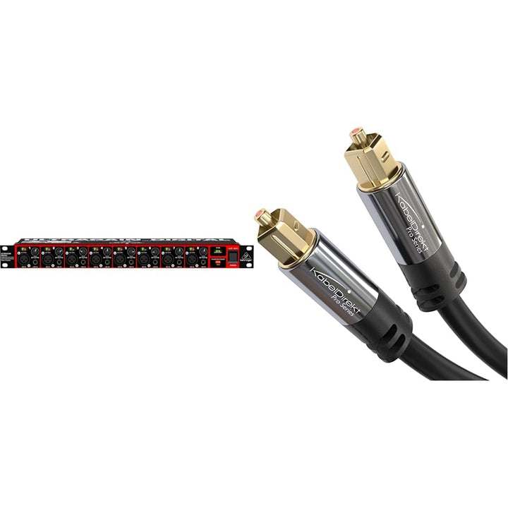 Behringer Ultragain ADA8200 Wandler & KabelDirekt - Optisches Kabel/Toslink Kabel - 0,5m - (optische
