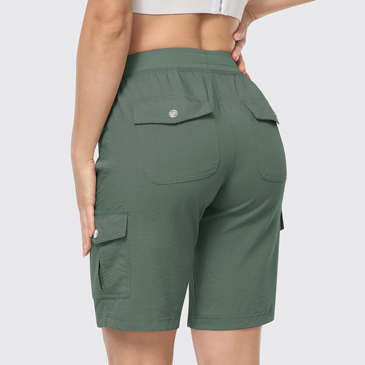 JINSHI Shorts Damen Sommer Cargohose Kurze Wanderhose Outdoor Schnelltrocknend Freizeithose mit Mehr