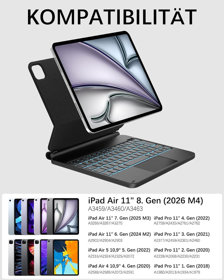 Magic Keyboard Für iPad Air 11 M4 mit TP & Beleuchtung QWERTZ | Magic Keyboard für iPad Air 11 M4 -