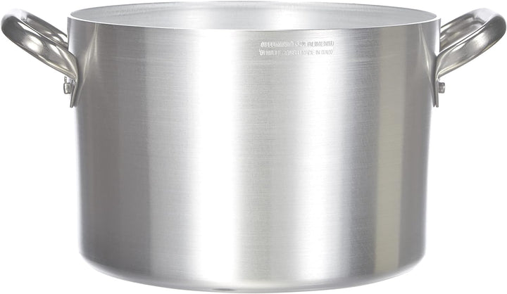 Pentole Agnelli Kasserolle Hohe aus Aluminium, mit 2 Griffen aus Edelstahl, Silber 24 cm Silber/schw