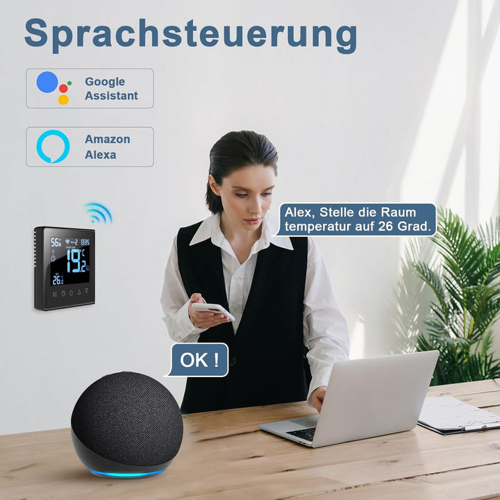 CNBINGO Smart Thermostat Unterputz Boiler WLAN Heizungsthermostat Raumthermostat WLAN Digital Raumth