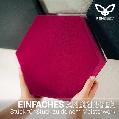 FENNEXT ® Velvet Schallabsorber Wand - Dekorative Hexagon Akustikpaneele für Gaming, YouTube Studio,