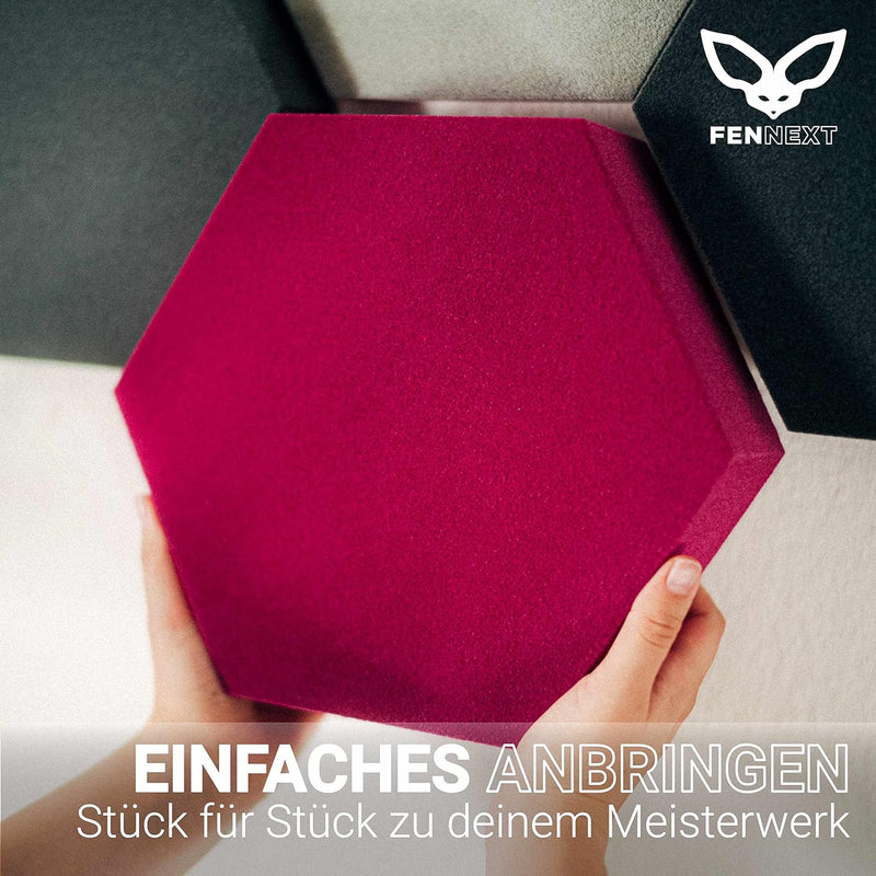 FENNEXT ® Velvet Schallabsorber Wand - Dekorative Hexagon Akustikpaneele für Gaming, YouTube Studio,