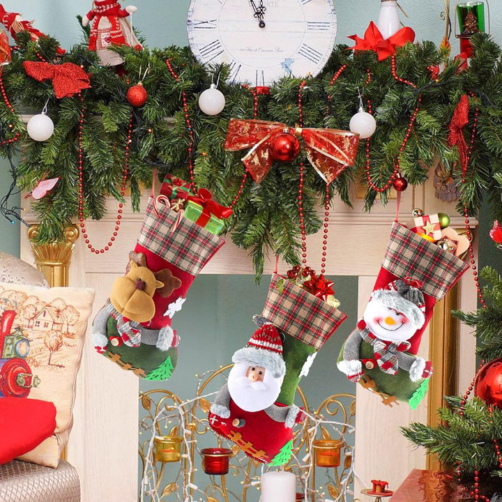 Nikolausstrumpf, 3 STK. Nikolausstiefel, Weihnachtsstrumpf Nikolausstiefel zum Befüllen, Weihnachtss