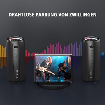 ZEALOT Bluetooth Lautsprecher S51 Pro mit Licht,Musikbox Tragbarer Blueooth Box,40W kraftvoller Ster