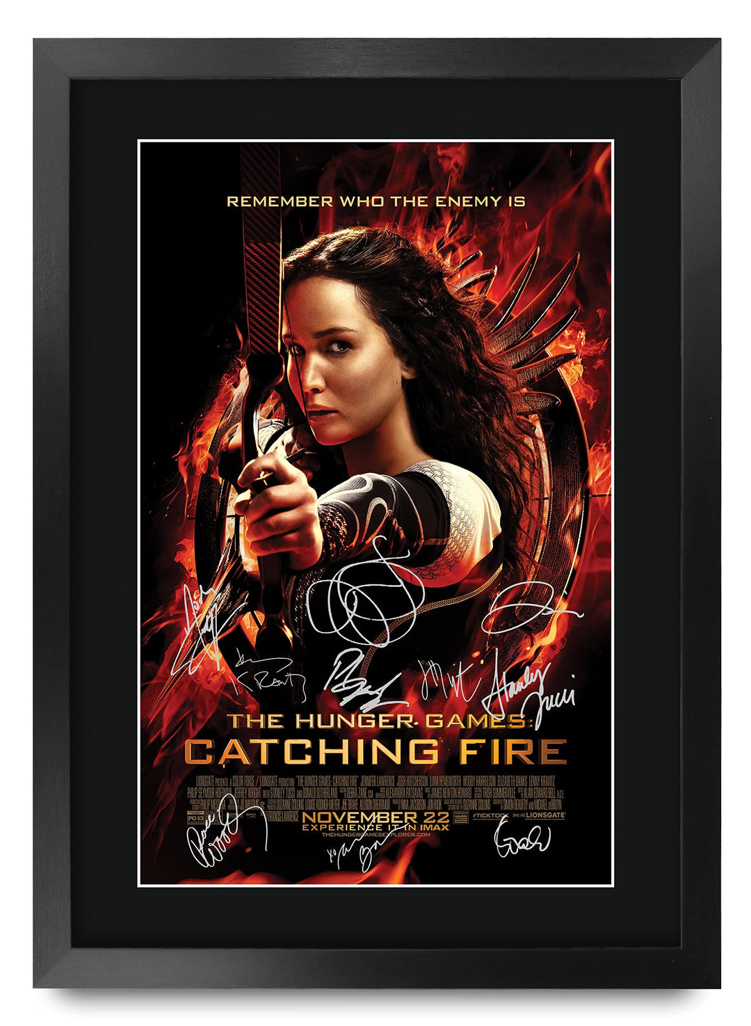 HWC Trading FR A3 The Hunger Games 2 Catching Fire Jennifer Lawrence Gifts Poster, signiert, Autogra