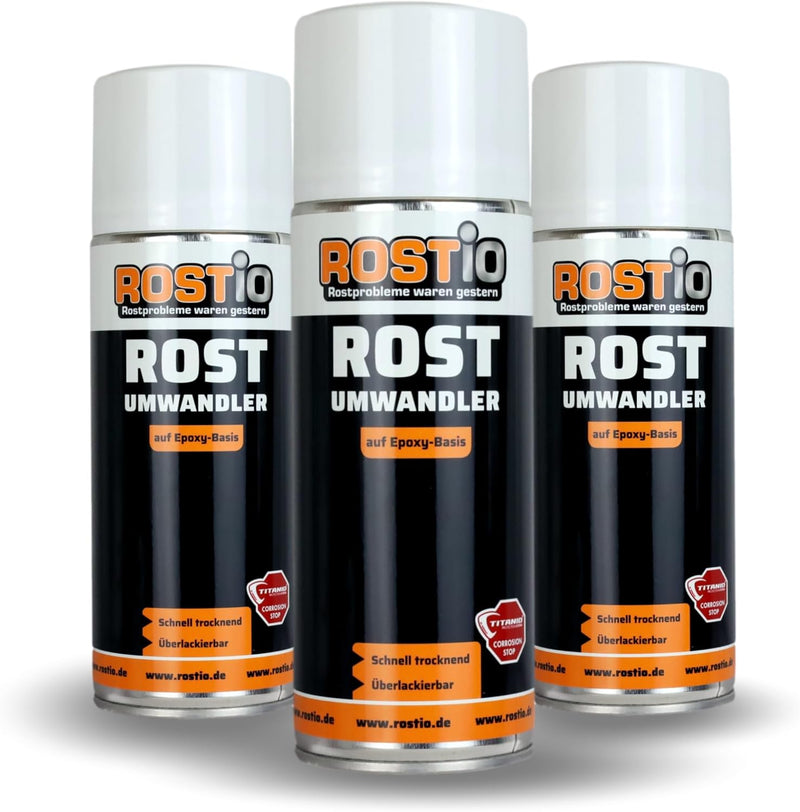 3 x Rostio Epoxy Rostumwandler Spray 400ml Rostkonverter (3 er Set), 3 er Set