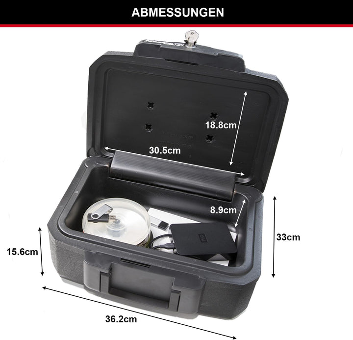 Master Lock Tresor Feuerfest und Wasserdicht mit Schlüssel, Dreifacher Schutz - Flug, Feuer und Flut